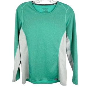 Patagonia Long Sleeve Performance Top in Teal and Light Gray